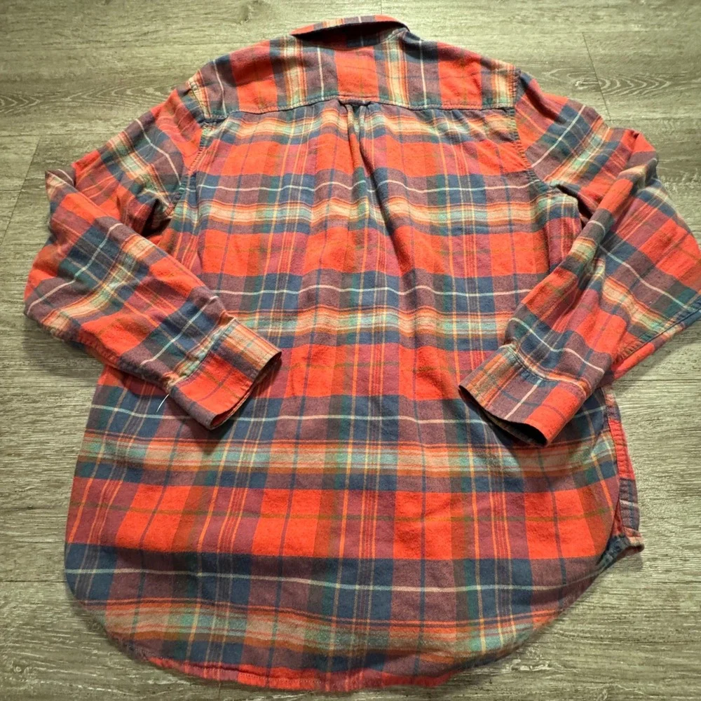 Lucky Brand Flannel Shirt Mens Large Red Plaid 100% Cotton Workwear Classic Fit